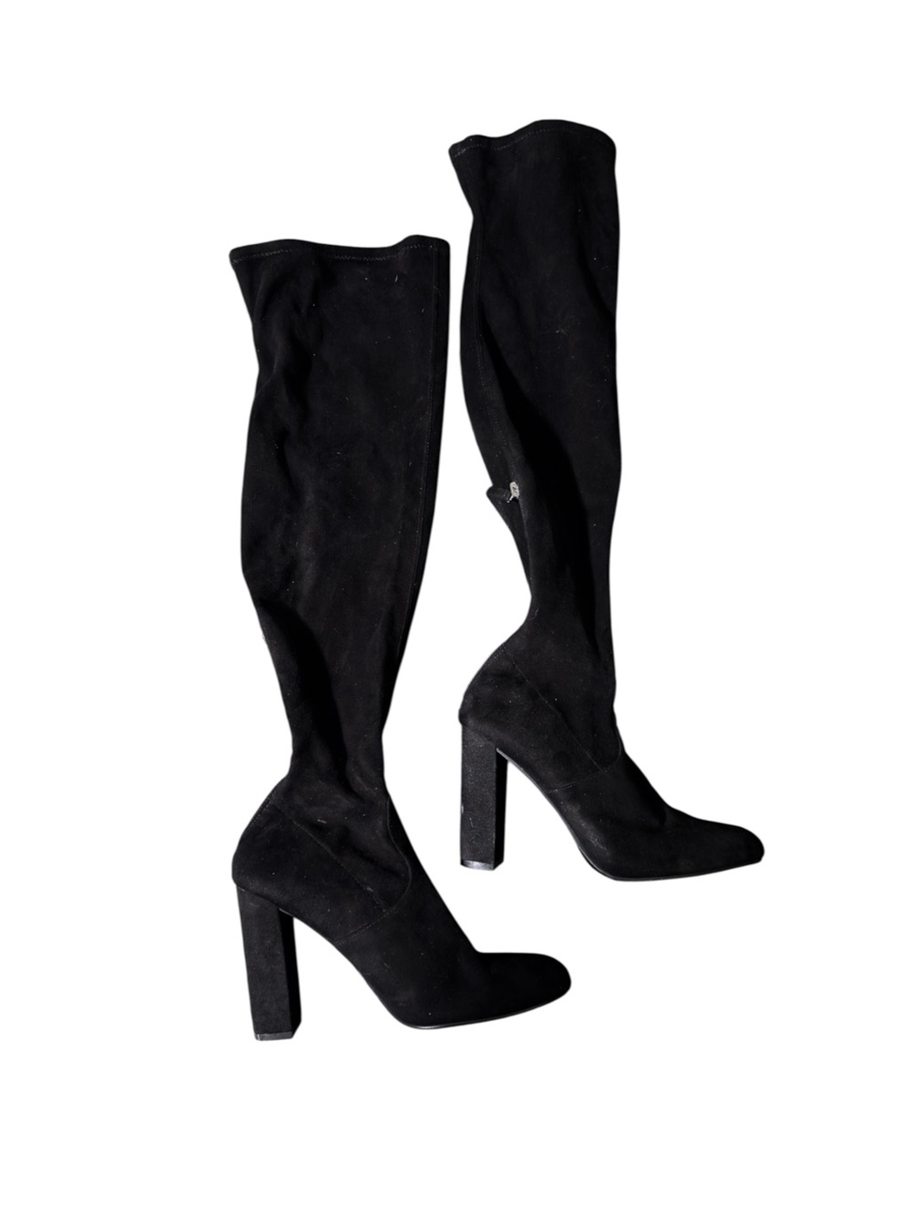 Steve Madden Black Over-the-Knee Stretch Boots Block Heel Women’s Size 8.5
